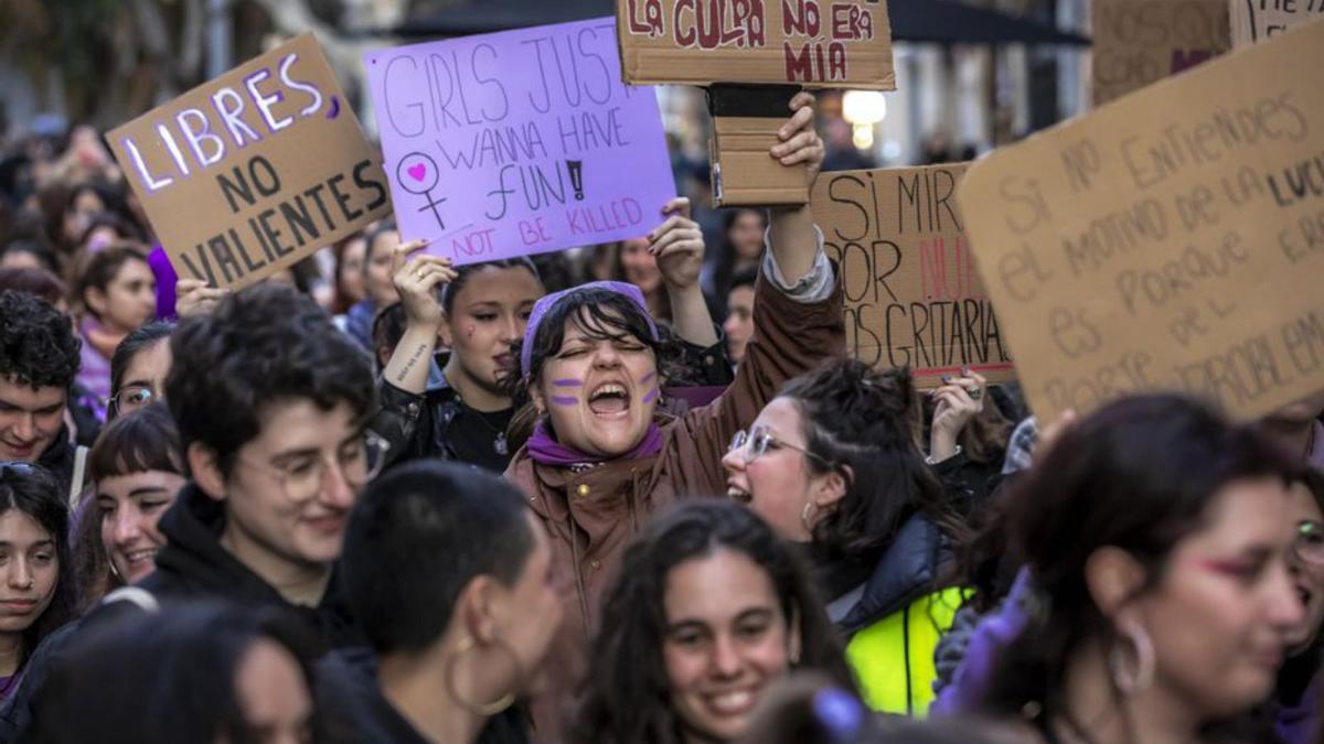 Imagen de la manifestación feminista en Palma el pasado 8M. |