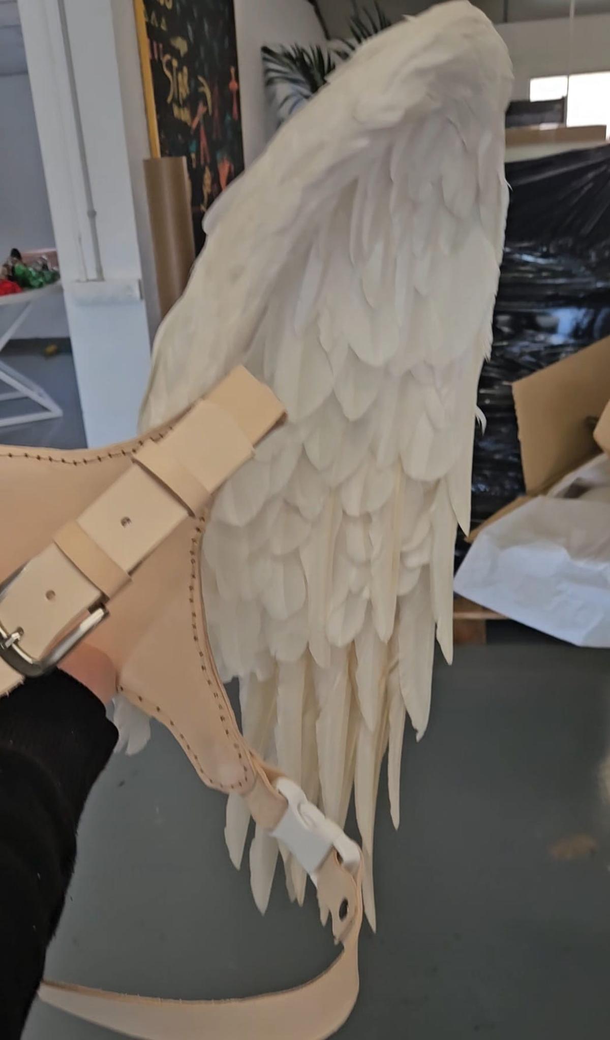 Las alas que lucen los bailarines de la gira de Rosalía, del diseñador murciano José Alcántara
