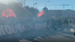 Así ha despedido la afición de Osasuna al equipo en la previa contra el Athletic de las semis de Copa del Rey