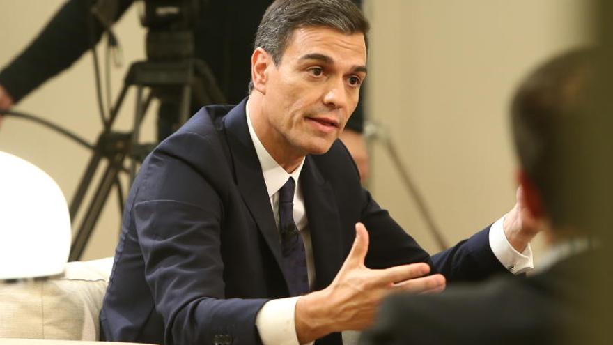 El president del govern espanyol, Pedro Sánchez, durant l&#039;entrevista