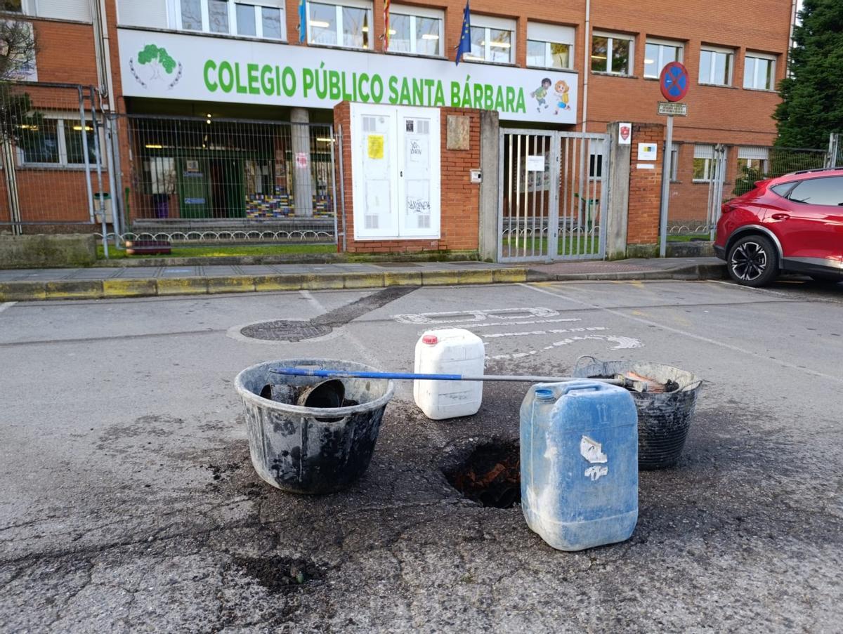 Estado en el que se encontraba la calzada antes de su reparación.