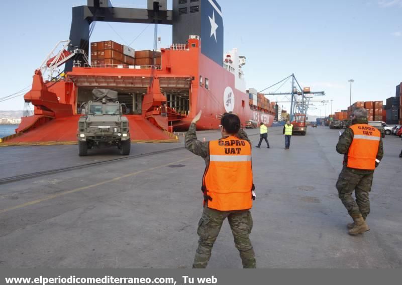 Desembarco vehículos del ejercito Afganistán-Castellón