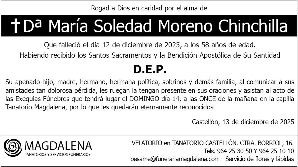 Dª María Soledad Moreno Chinchilla