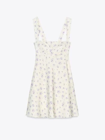 Vestido flores satinado Zara