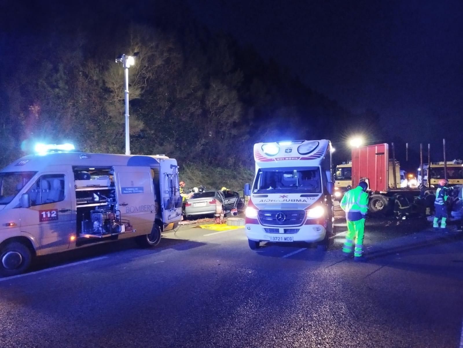 Accidente en la Autovía del Cantábrico