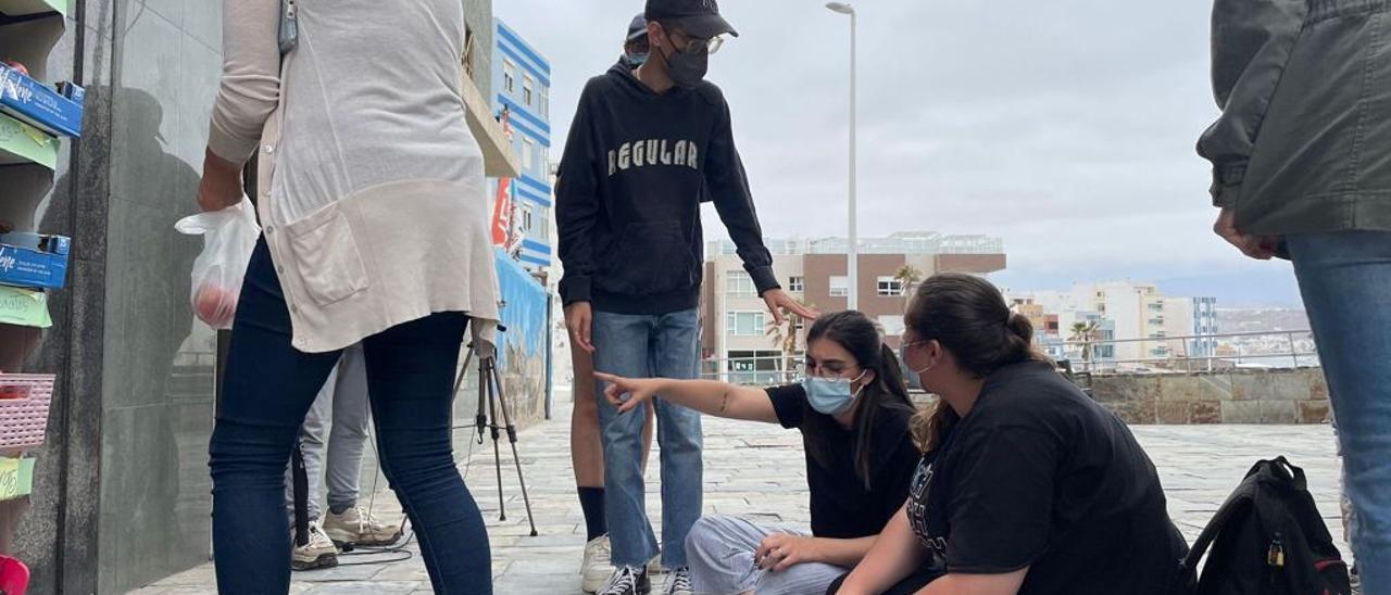 Momento del rodaje de &#039;Travesía&#039; en las calles de La Isleta