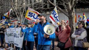 Concentración de policías exigiendo una misma jubilación que mossos y ertzainas, el pasado 16 de febrero en Madrid.