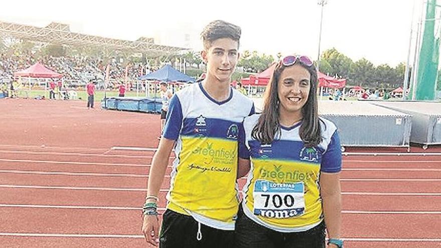 Juan F. Trujillo y Paola Rodríguez, en el nacional de atletismo cadete