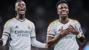 Vinicius celebra su gol con Camavinga