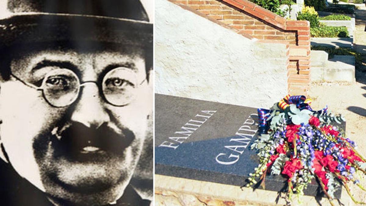 La tumba de la familia Gamper, en Montjuïc, se llena de flores cada 30 de julio