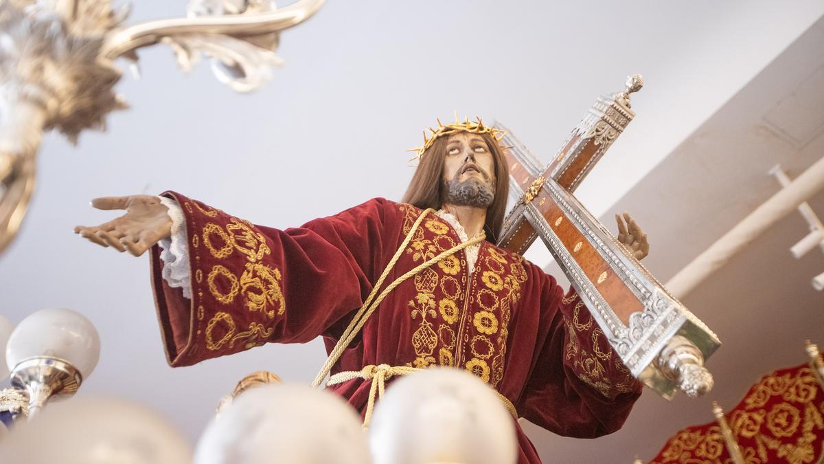 Nuestro Padre Jesús de la Caída, una escultura de Francisco Salzillo, antes de procesionar este Martes Santo