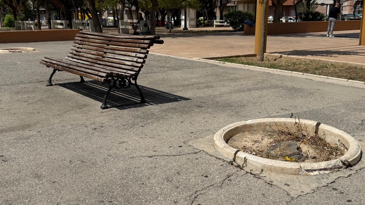 Una imagen facilitada por el PSOE del estado de un parque en Elche