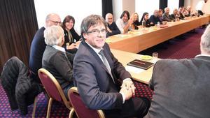 undefined41919119 former catalan leader carles puigdemont looks on as he meets180215114526