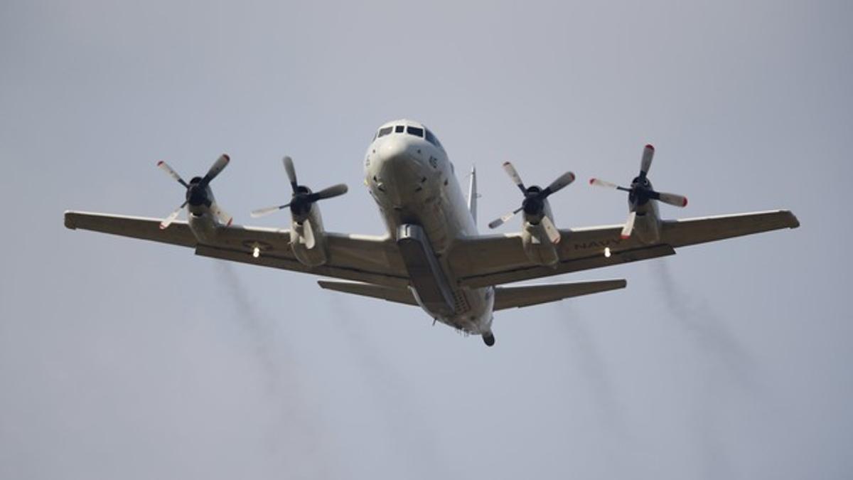 U.S. Navy P-3 Orion Maritime patrol aircraft takes off from Incirlik airbase in the southern city of Adana, Turkey