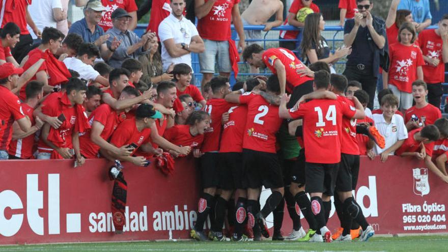 La Nucía celebra un gol el domingo pasado ante el Logroñés B.