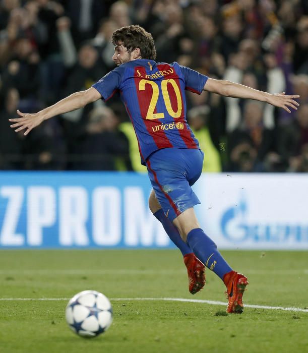 El gol de Sergi Roberto al PSG, foto a foto