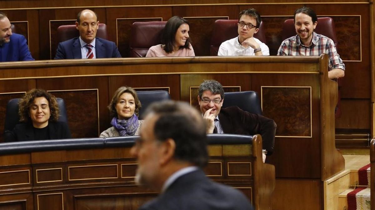 Mariano Rajoy se dirige al Congreso, este miércoles durante la sesión de control al Gobierno.