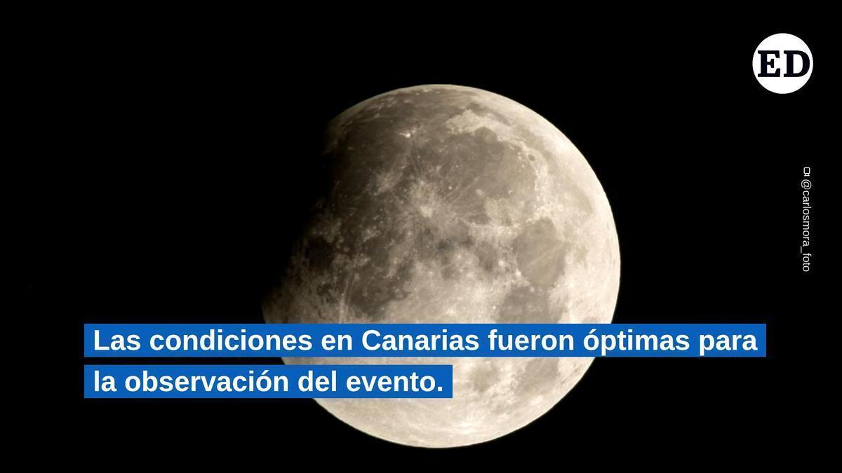 Eclipse parcial de Luna en Tenerife un fotógrafo captura el fenómeno astronómico desde El Teide