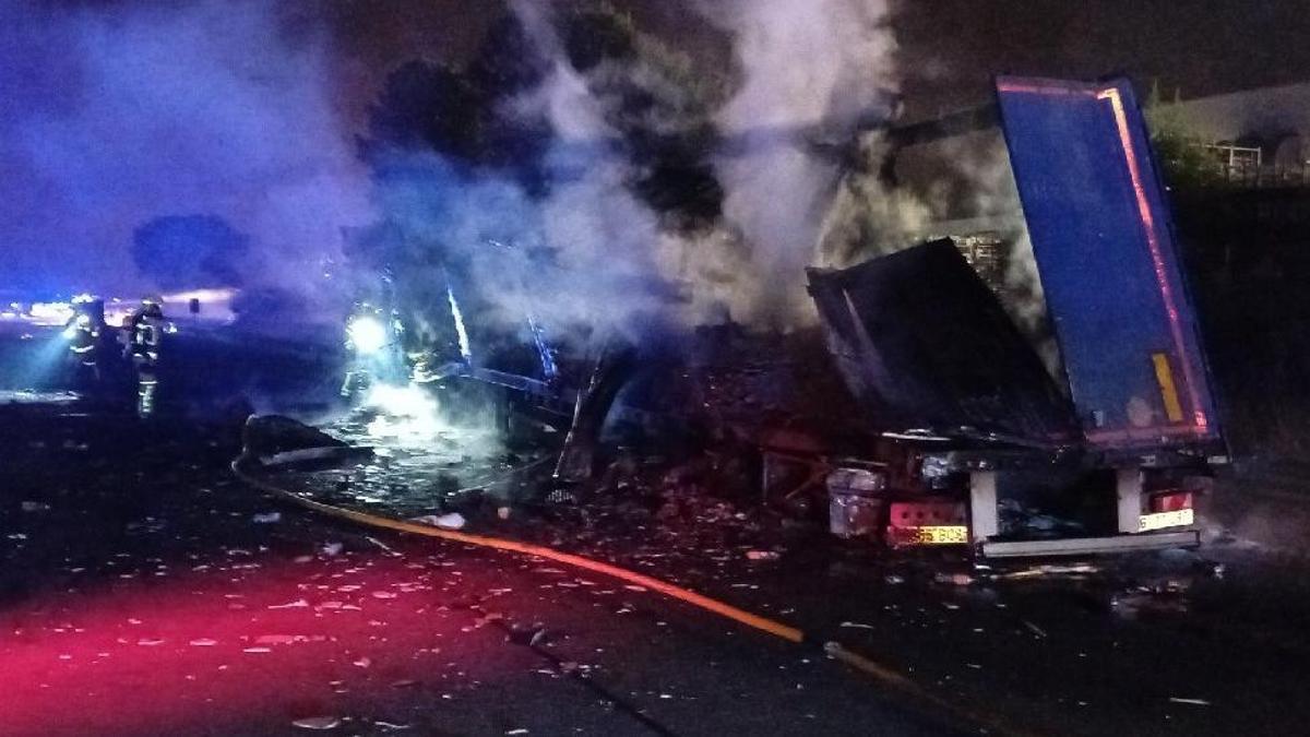 Un dels camions implicats en l'accident