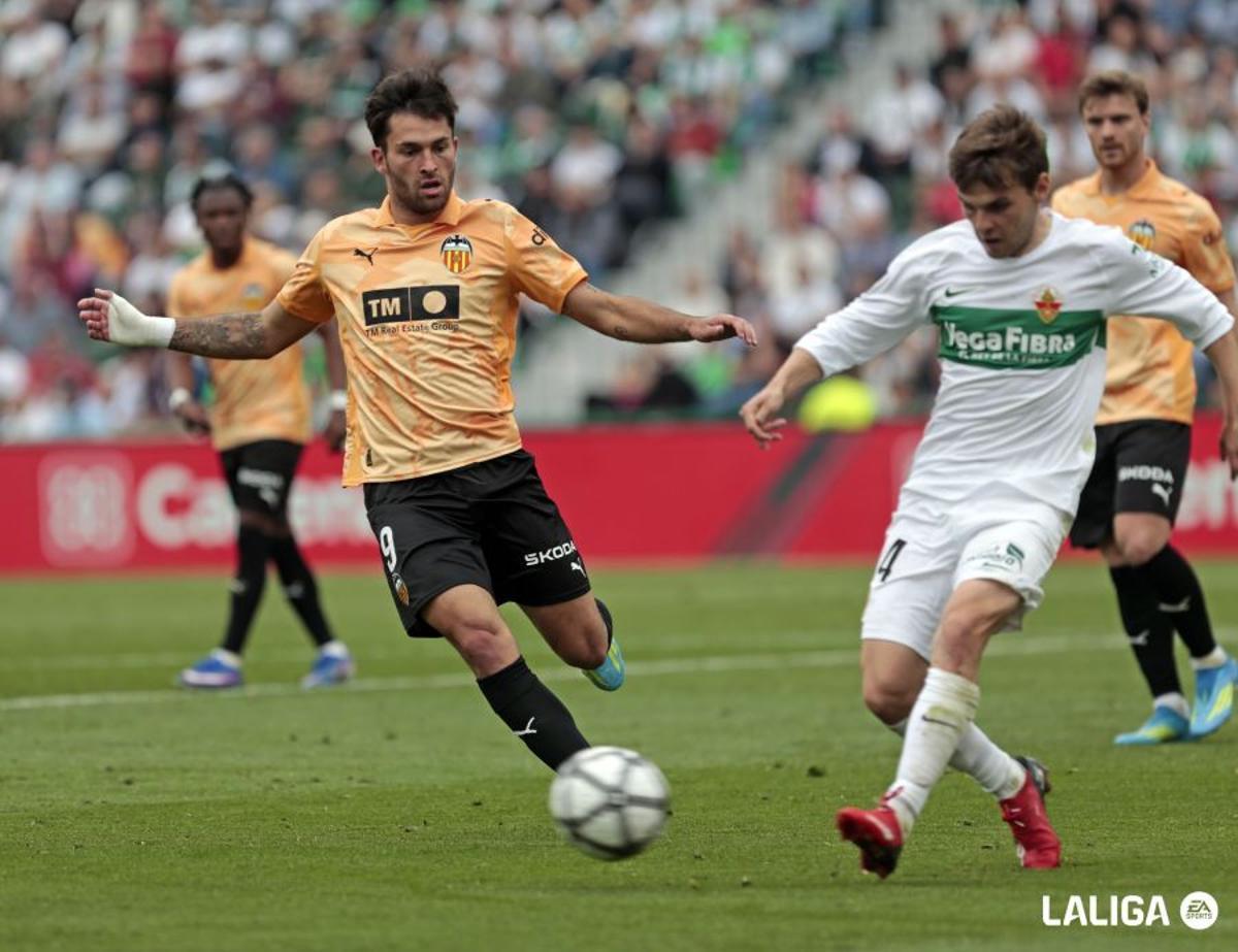 Hugo Duro y Febas, en el partido de Elche