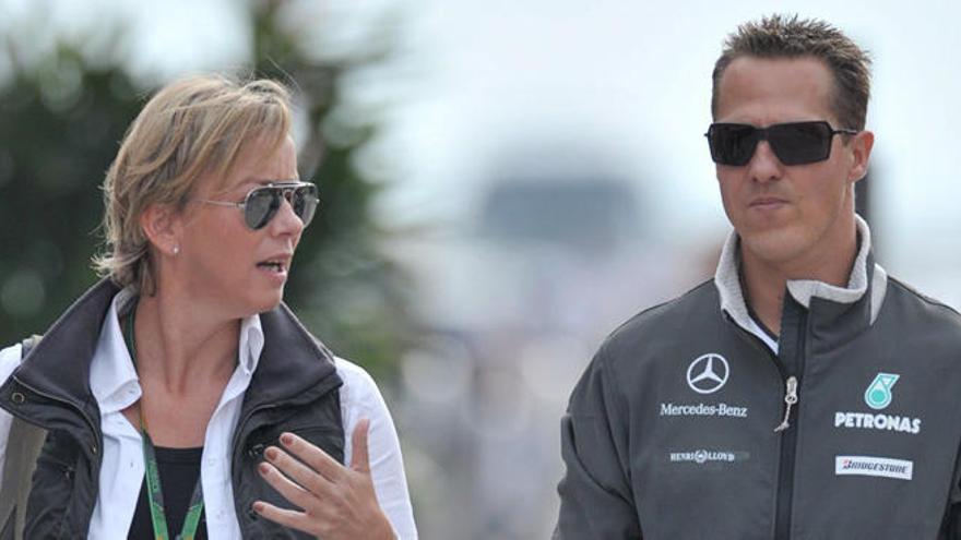 Sabine Kehm y Michael Schumacher, en la última etapa del alemán como piloto de Mercedes.