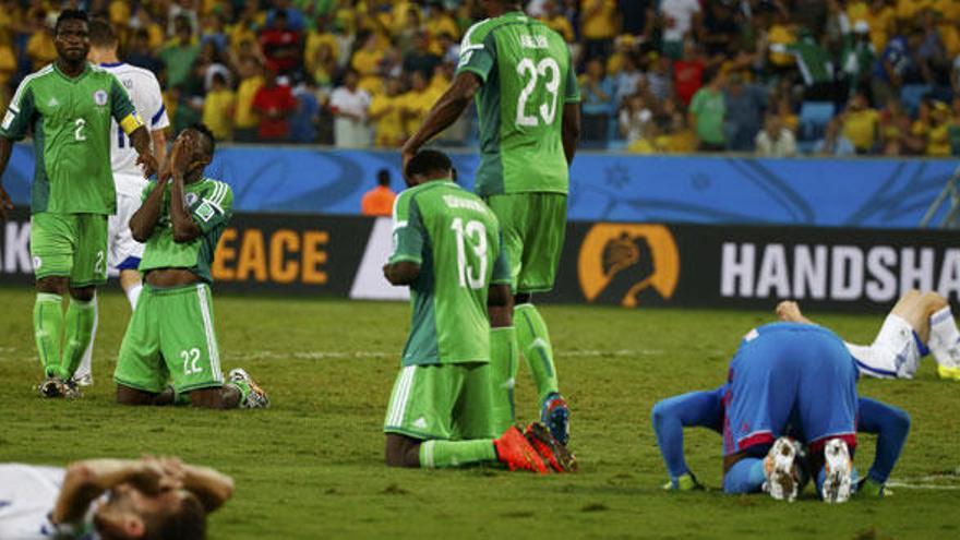 Imagen del partido entre Nigeria y Bosnia