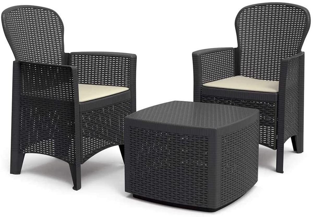 Conjunto de mesa y sillones de exterior