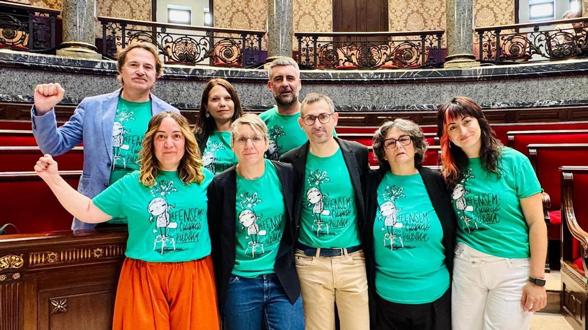 Los concejales del grupo municipal de Compromís, con Sergi Campillo en el centro