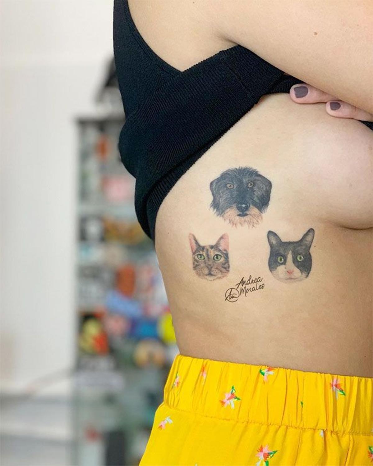 Blanca Suárez y el tatuaje de sus tres mascotas