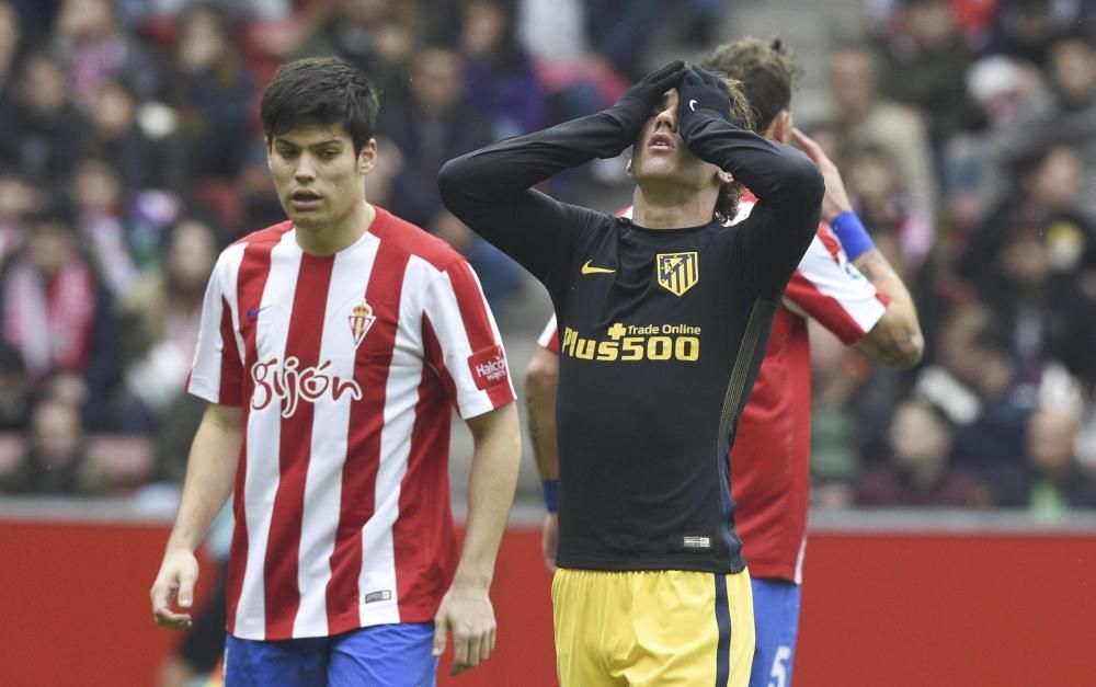 El partido entre el Sporting y el Atlético de Madrid, en imágenes