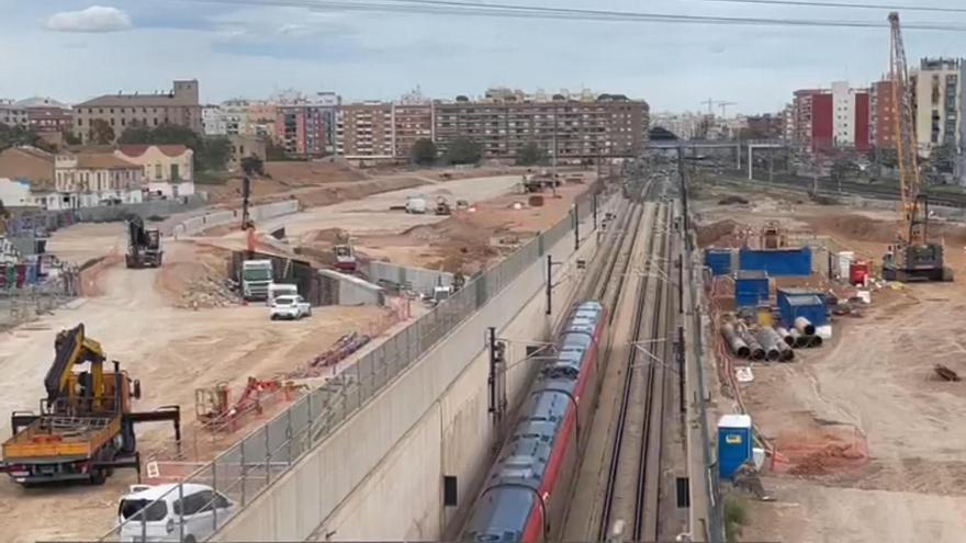 Así avanzan las obras del soterramiento de vías en el acceso sur de València