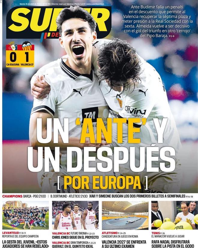 Las portadas de los periódicos deportivos de hot, martes 16 de abril