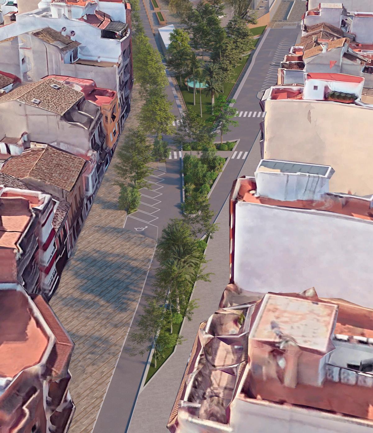 Boceto del área renovada en los alrededores de la Ermita de Picassent
