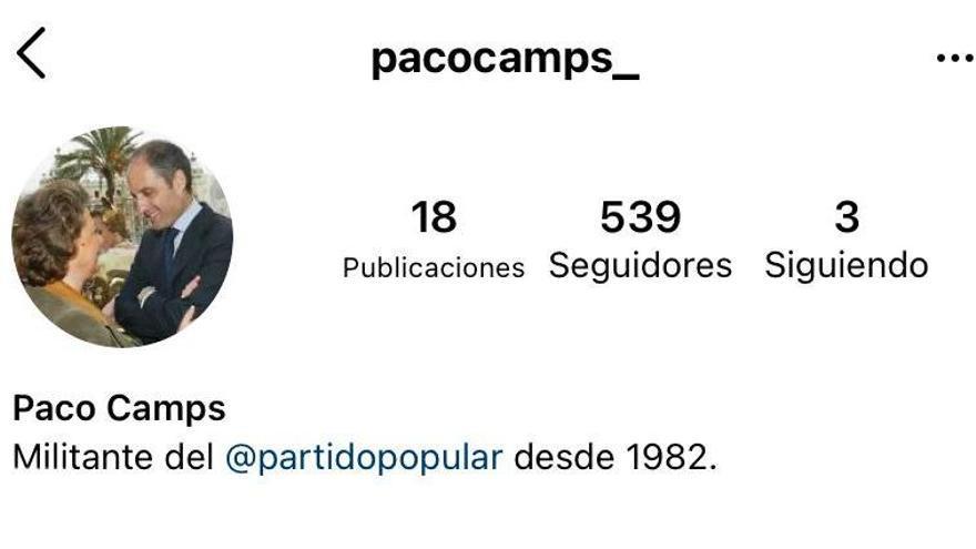 Cuenta de Instagram de Francisco Camps