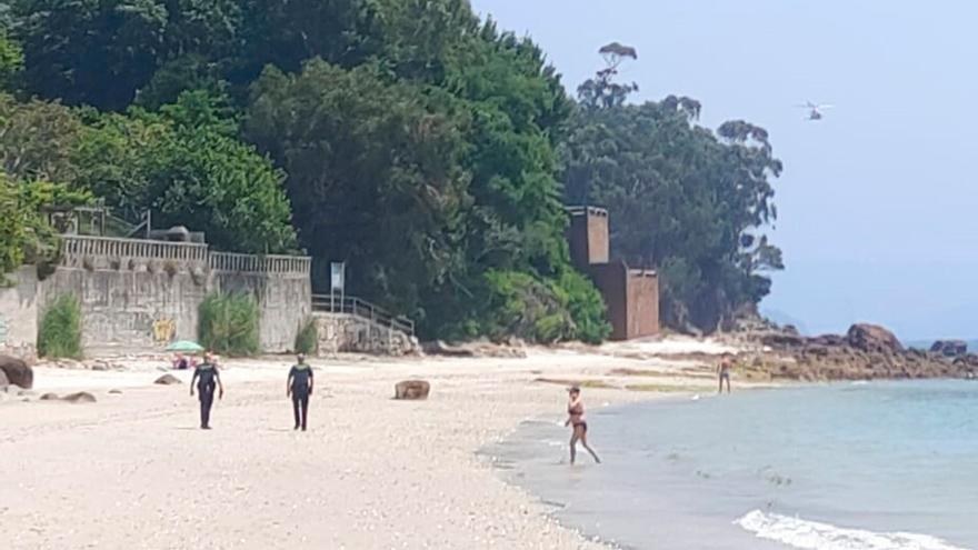 Activan un amplio dispositivo por una alerta de desaparición en una playa de Moaña
