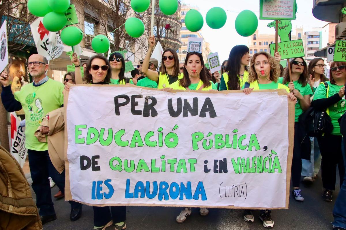 Manifestación de docentes en València