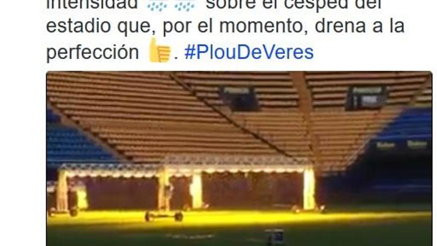 El drenaje del Estadio de la Cerámica no pone en peligro el derbi ante el Valencia