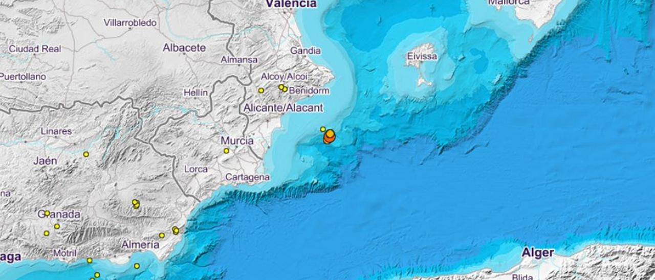 La costa de alicantina registra un nuevo seísmo de 2,4 grados de magnitud