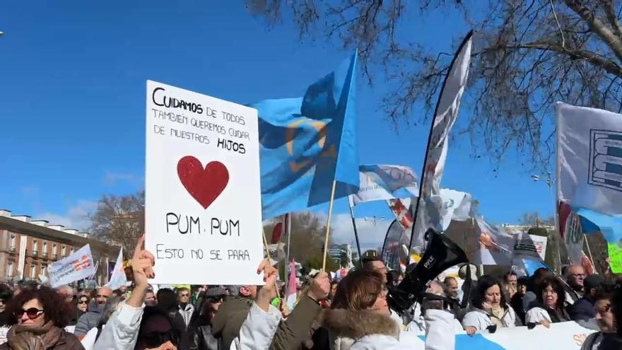 Un momento de la manifestación de médicos este sábado en Madrid