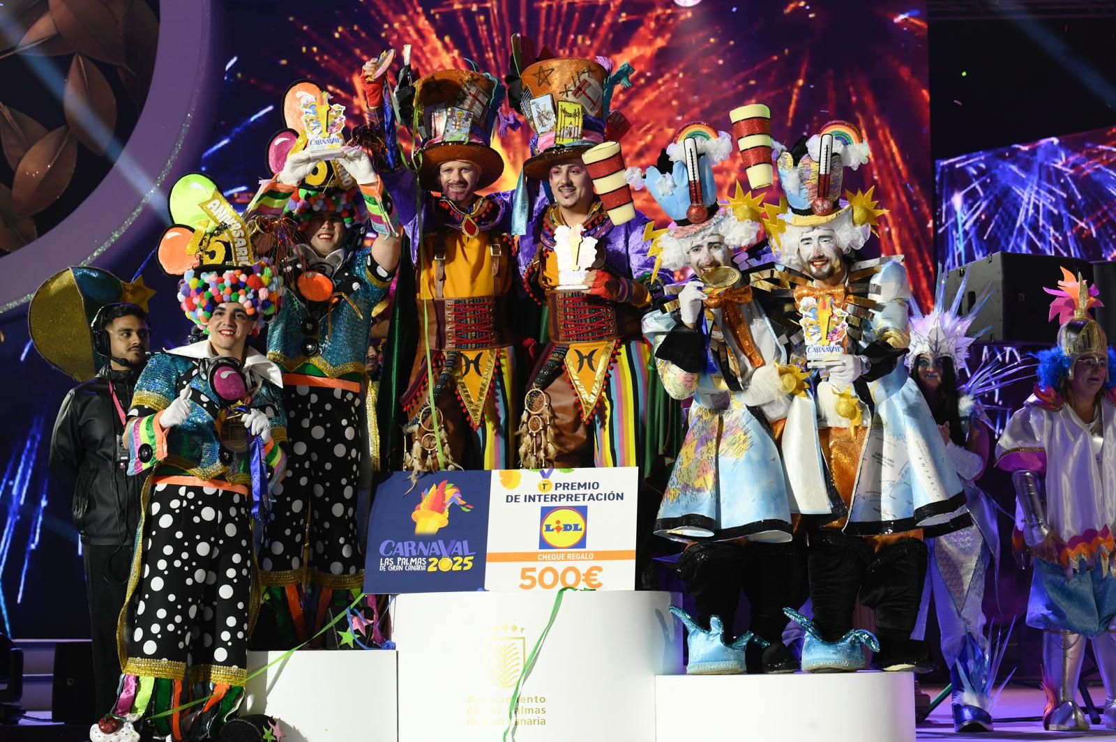 Podio de los vencedores del premio de Interpretación 2025. Foto: Eros Santana