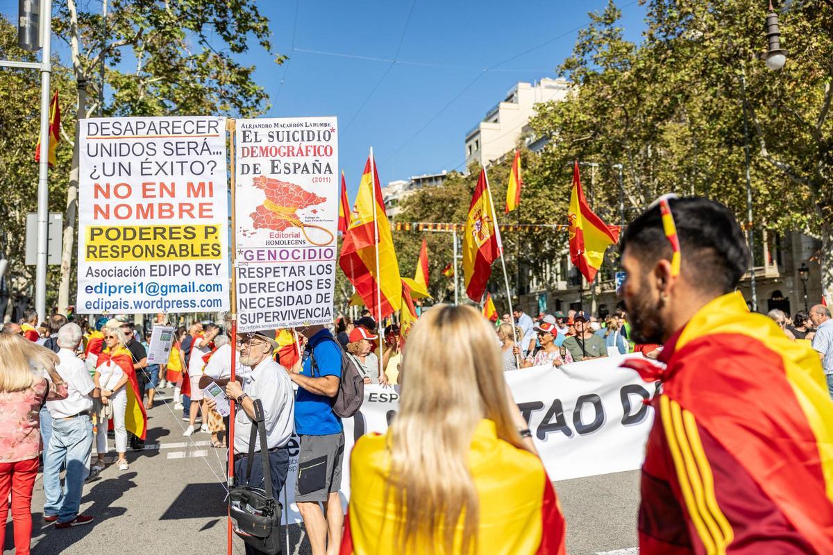 Manifestación por el 12-O en Barcelona