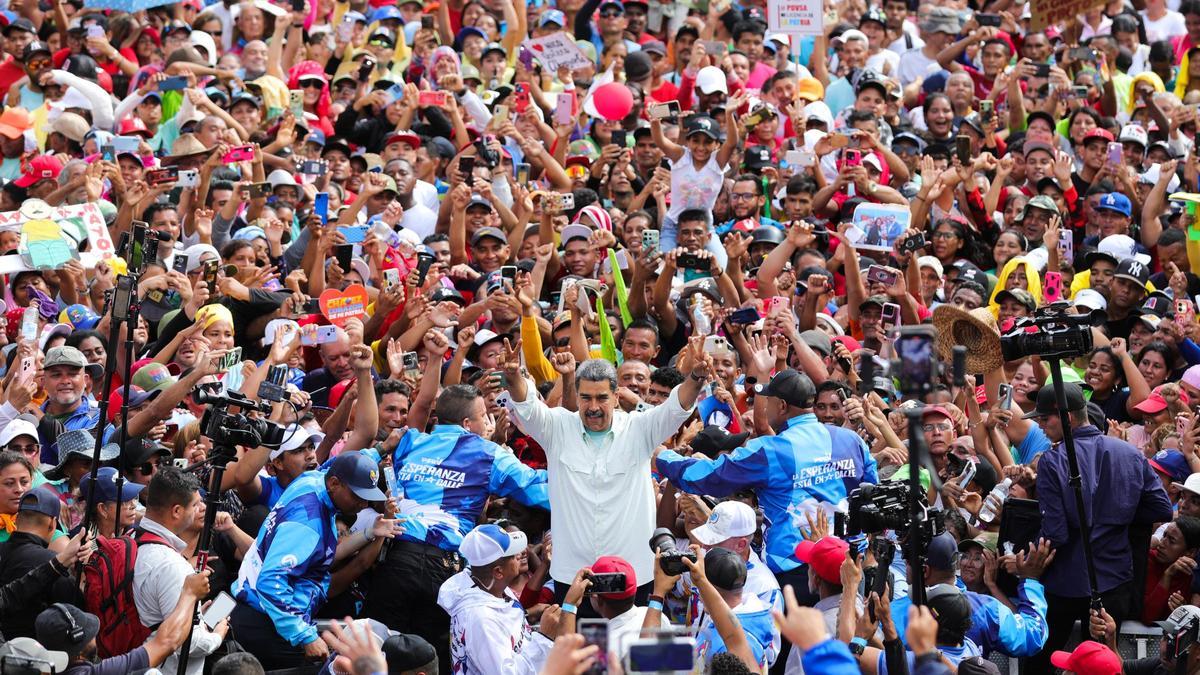 Nicolás Maduro, durante un acto de la campaña de las presidenciales.
