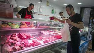 La carnicería islámica Al Andalus en la calle Carretes, del Raval. 