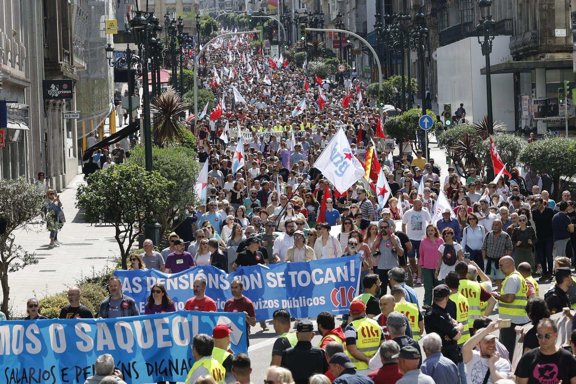 Primero de Mayo: las manifestaciones del Día del Trabajo toman Vigo