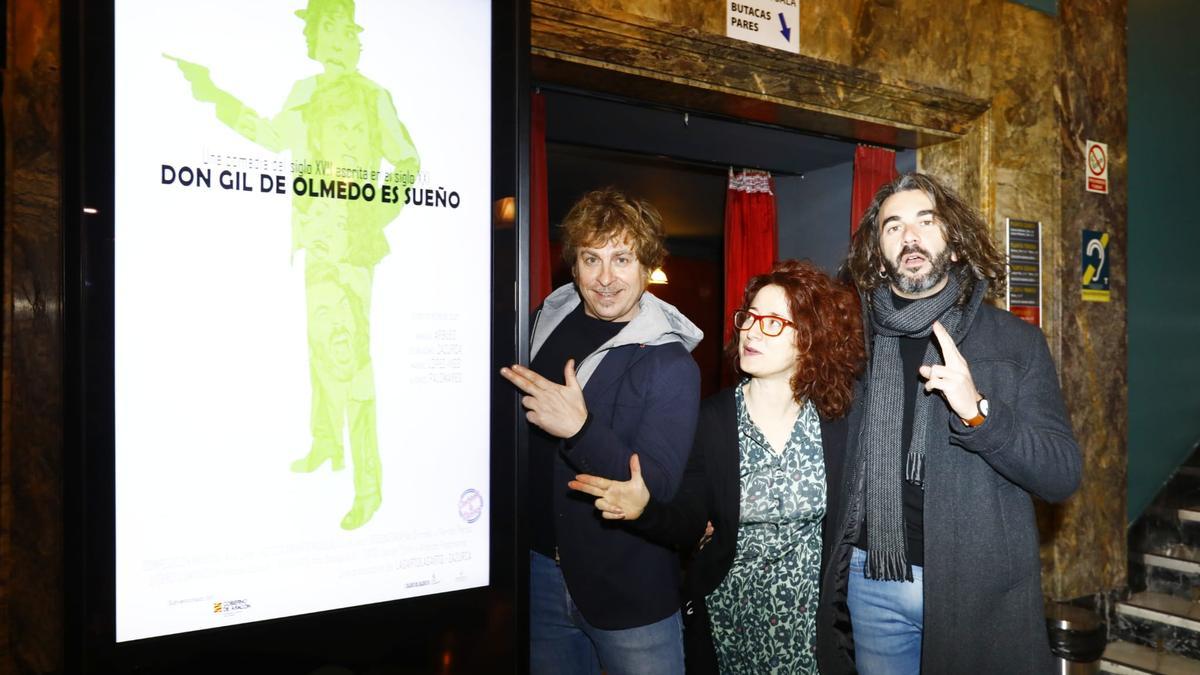 Alfonso Palomares, Elena Gómez Zazurca y Alfonso Palomares, en el Teatro Principal, antes de la presentación de &#039;Don Gil de Olmedo es sueño&#039;.