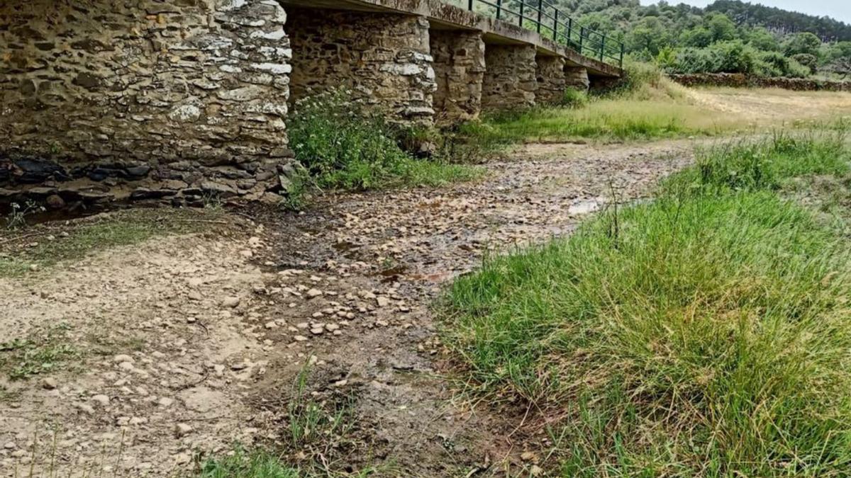 Imagen de la sequía que azotó al río Aliste durante este verano. | Ch. S.
