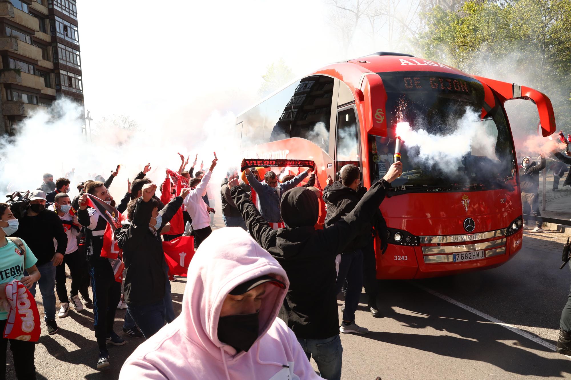 Así fue la llegada del Sporting al Molinón