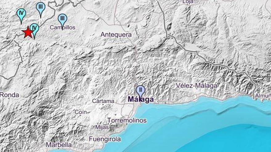 Mapa del Intituto Geográfico Nacional con las zonas donde se han registrados movimientos relacionados con el terremoto de El Saucejo.