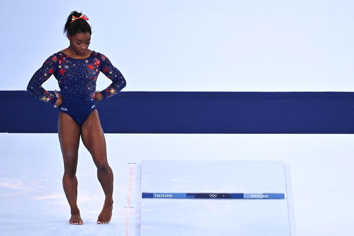 Simone Biles, el 25 de julio, tras una de las competiciones.