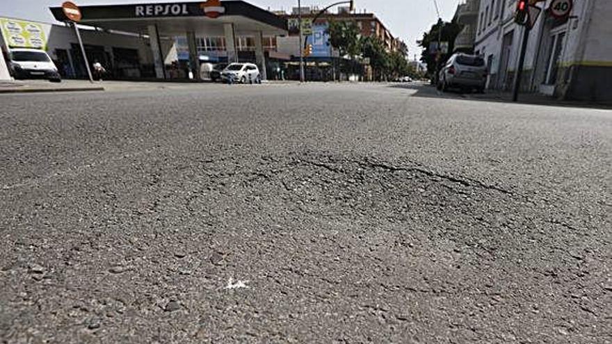 El punt on el veí va caure per terra.